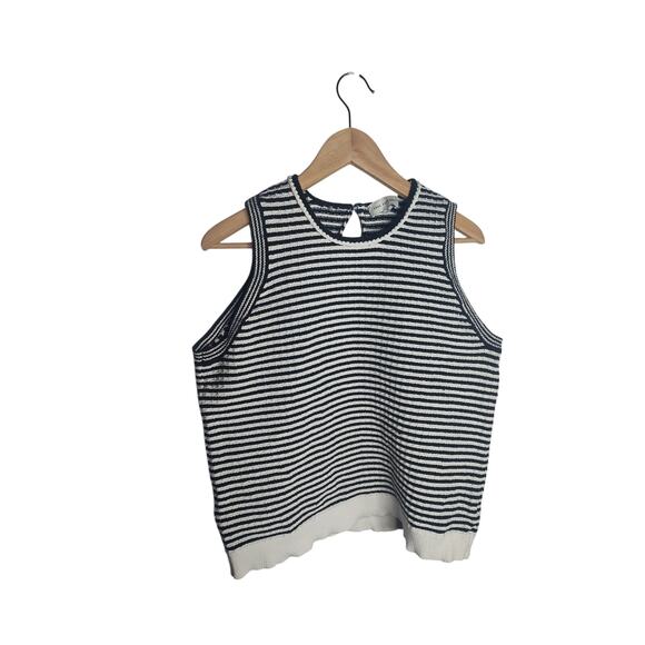 Free Assembly Striped Sweater Vest Women's XL black white grunge - Picture 1 of 6